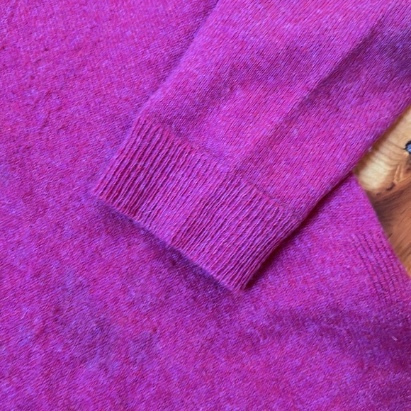 EILEEN FISHER Petite PS Pink 100% Cashmere Sweater Crewneck Side Slit - Picture 3 of 6